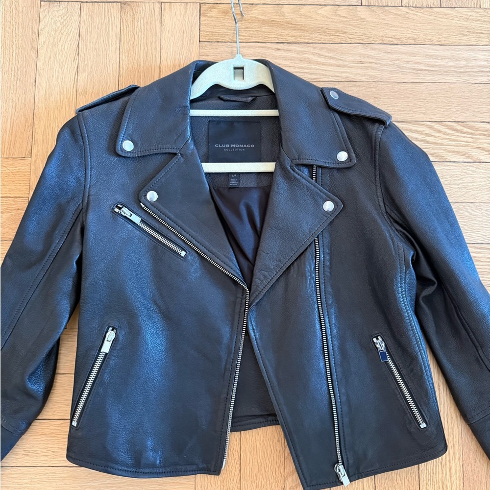 Club Monaco Black Leather Jacket